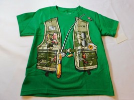 Reel Legends Youth Boy&#39;s Short Sleeve T Shirt Size M 5/6 Kelly Green Fis... - $15.43