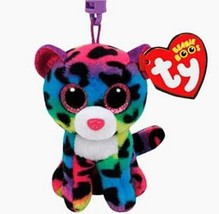 Ty Beanie Boos Dotty Rainbow Leopard Clip Keyring Keychain Plush Mini 3 Inch Toy - £8.62 GBP