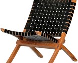 Balka Woven Leather Lounge Chair By South Shore In Black - $225.95