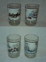 1978 Arby&#39;s Currier &amp; Ives Winter Drinking Glass COMPLETE Set of 4 - $14.00