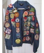 LOADED! vintage 1970&#39;s camping patch jacket 70+ PATCHES nylon OSA NCHA old - £149.83 GBP