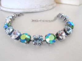 Tennis Cupchain Bracelet / Swarovski Crystal Chatons / Shabby Fashion Jewelry fo - £31.60 GBP