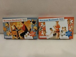 2 Norman Rockwell Jigsaw Puzzles New 500 Pieces each 18.25&quot;x 11&quot;  -- Lot 2 - £10.98 GBP
