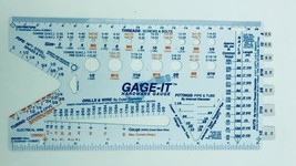 NEW GAGE-IT Hardware Gauge Measuring Tool For Pipe, Threads, Wire, Drills &amp; More - $4.94