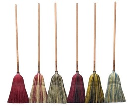 AUTHENTIC AMISH MULTI COLOR BROOM - Heavy Duty Corn Straw &amp; Solid Hardwood - $68.97