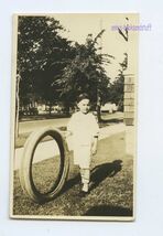 SNAPSHOT from Album * 1920's Boy with worn car tire  Tulsa Oklahoma Koda... - $9.95