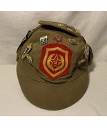 Vintage USSR Soviet Union Russian Military Hat 14 Pins USSR 3 Patches SZ 54 - $155.92