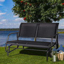 Koreyosh 2 Person Swing Glider Bench Rocking Loveseat Chair Yard Garden Outdoor - £189.32 GBP