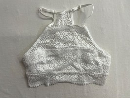 aerie Bralette Lace Open Racerback Bra Women&#39;s Size XS White Nylon Blend - $7.92