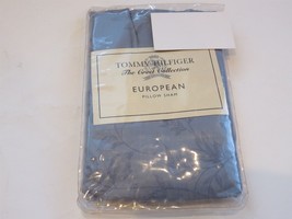 1 Tommy Hilfiger Crest Damask Euro Sham Slate Blue NIP - $34.87