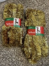 Vintage GOLD National Velvet Garland Tinsel (2 packs) New Old Stock 15 FT Each - £19.94 GBP