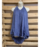 The Sang Flowing Blue Shark Bite Blue Halter Top Woman’s Size S Boho Hippie - $368.34 MXN