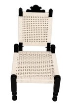 Wooden Chair folding Cotton Rope camping hiking portable Balcony Furniture - £96.97 GBP