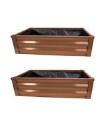 2pc Galvanized Metal Raised Garden Bed Planters - Brown 48&quot;L X 24&quot;W X 10&quot; H - $199.00