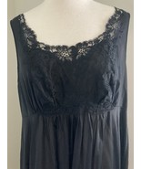 Vintage Vanity Fair Nylon Lace long black Nightgown size 34 - $33.66