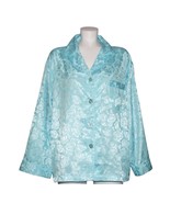 VTG Victoria&#39;s Secret Aqua 2-Pc Satin-Like Shimmery Roses Pajamas Wm&#39;s 1... - $68.37 CAD