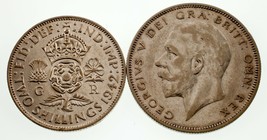 Grande-Bretagne 1936 - 1942 plein De 2 Argent Pièces XF - Au État - $45.23 CAD
