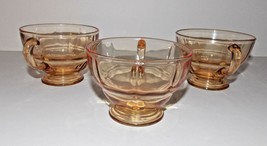 Vintage New Martinsville Moondrops Amber Depression Cup Lot 3in Tall Pedestal  - £9.00 GBP