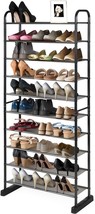 Tangkula 10-Tier Free Standing Shoes Rack, 50 Pairs Shoe Tower Storage, Black. - £57.85 GBP
