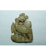 Antique Chinese Hand-Carved Celadon Soapstone Phoenix Figurine, H 6 cm - $75.70 CAD