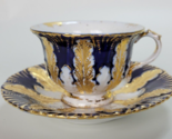 Antique Meissen Cobalt Blue and Gold Leaf Tea Mocha Cup &amp; Saucer Set - $297.00