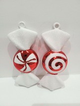 8pc Christmas Holiday Red White Candy Cane Peppermint Ornaments Decor  - £15.56 GBP
