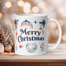 Retro Style Christmas Coffee Mug, Magic Ceramic Mug, Christmas balls, Xm... - $21.50