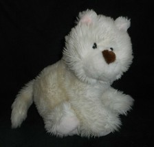 VINTAGE 1993 COMMONWEALTH WHITE DOG BROWN HEART NOSE STUFFED ANIMAL PLUS... - $28.50