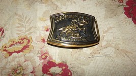 VINTAGE 1980 **MISSOURI** PONY EXPRESS SOLID BRASS BELT BUCKLE HERITAGE ... - £21.12 GBP