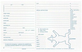 White Klip Kards Dog Grooming Kennel Card Diagram Info Checklist  5 x 8 ... - £26.72 GBP+