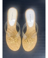 Matisse Y2K Kitten Heel Nude Boho Wood Beaded Cork Flip Flop Thong Sanda... - €15,30 EUR