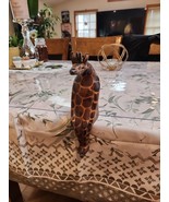 Hand Carved Wooden Giraffe Shelf Sitter Kenya African 8” Folk Art - €15,14 EUR