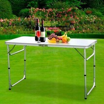 4Ft Centerfold Folding Party Table Weather Resistanttables Indoor Outdoor - $64.99