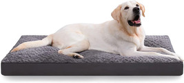 Dog Crate Bed for Med Dogs Soft Fluffy Washable Cover 35 x 22 Inch Gray NEW - £27.09 GBP