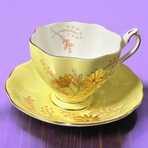 Vintage Princess Anne Yellow Gold Floral Cup &amp; Saucer Set Bone China Eng... - $15.00