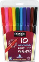 Sargent Art 22-1570 10-Count Washable Bullet Tip Fine Markers in a Pouch - £2.35 GBP