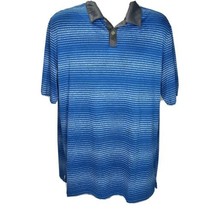 Nike Golf Tour Performance Dri Fit Polo Shirt Men XL Blue Stripe Contrast Collar - £13.37 GBP