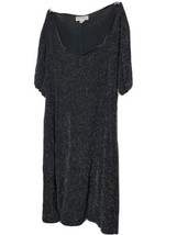 Vintage Long Ultra Dress New York Gown Black Sparkle 24W Made in USA 80s... - $24.50