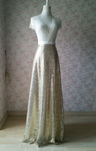 Gold Sequined Maxi Skirt Wedding Party Plus Size Sequin Skirt Outfit image 2