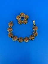 Vintage Sarah Coventry Valencia Series Set - Bracelet &amp; Brooch - $14.92