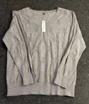 Arach&amp;Cloz Women&#39;s V Neck Long Sleeve Pullover Sweater Knitted Gray Size XL NWT - £19.52 GBP