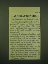 1902 Post Grape-Nuts Cereal Ad - Expansive Girl not necessarily an Expensive One - £14.48 GBP