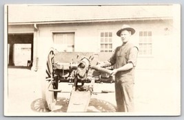 RPPC Handsome Soldier With Artillery Shell Cannon Postcard A49 - £15.65 GBP