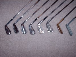 8 Assorted Vintage Golf Clubs and Putters H&amp;B-Wilson-Titleist-T.P.W. Pinseeker - £39.32 GBP