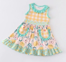 NEW Boutique Lemon Citrus Girls Sleeveless Ruffle Dress - £4.71 GBP+