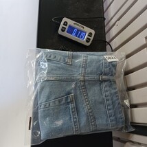 Topshop Moto RN#125149 Women's Blue Denim Frayed Mini Skirt Size 8 Waist 28" image 7