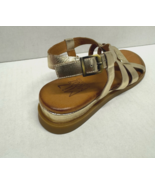 MIZ MOOZ WOMEN&#39;S ANKLE CLOSURE  SANDALS  GOLD 37EU / 7US  # K-83 - $84.15