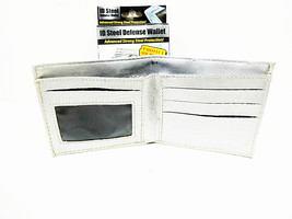 RFID Blocking Bi-fold Wallets Silver ID Steel Defense Wallet Theft Protection Bi - £5.06 GBP