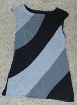 Womens Nightgown Babydoll Wrapper Black Gray Sleeveless Pajamas-sz XL - £10.82 GBP