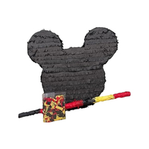 Mouse Ears Pinata Black Color Pink Bow Mouse Themed Birthday Party - £30.90 GBP